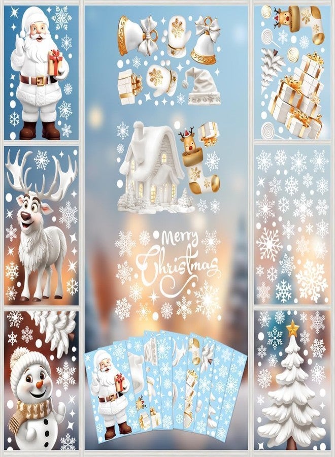 Pmeixcy Christmas Window Stickers, 190Pcs Large Xmas Decorations for Windows, Double-Sided Static Cling Holiday Stickers, 9 Sheets 20x30cm Family Festive Decals - Image 3